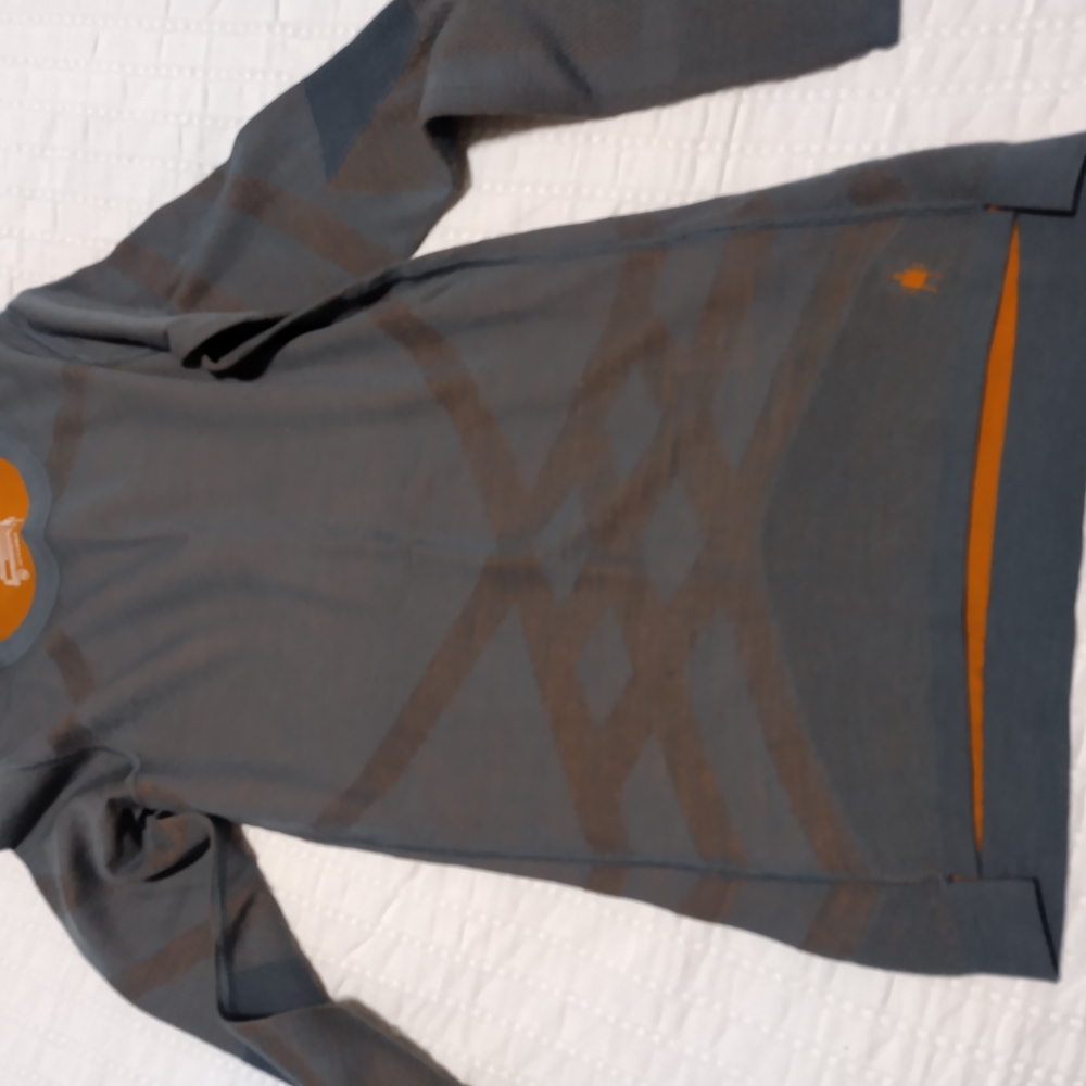 Gray and Orange Long Sleeve Shirt
